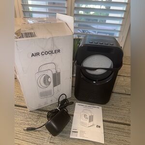 Portable Table Top Black Air Conditioner/Cooler, 3 Speeds